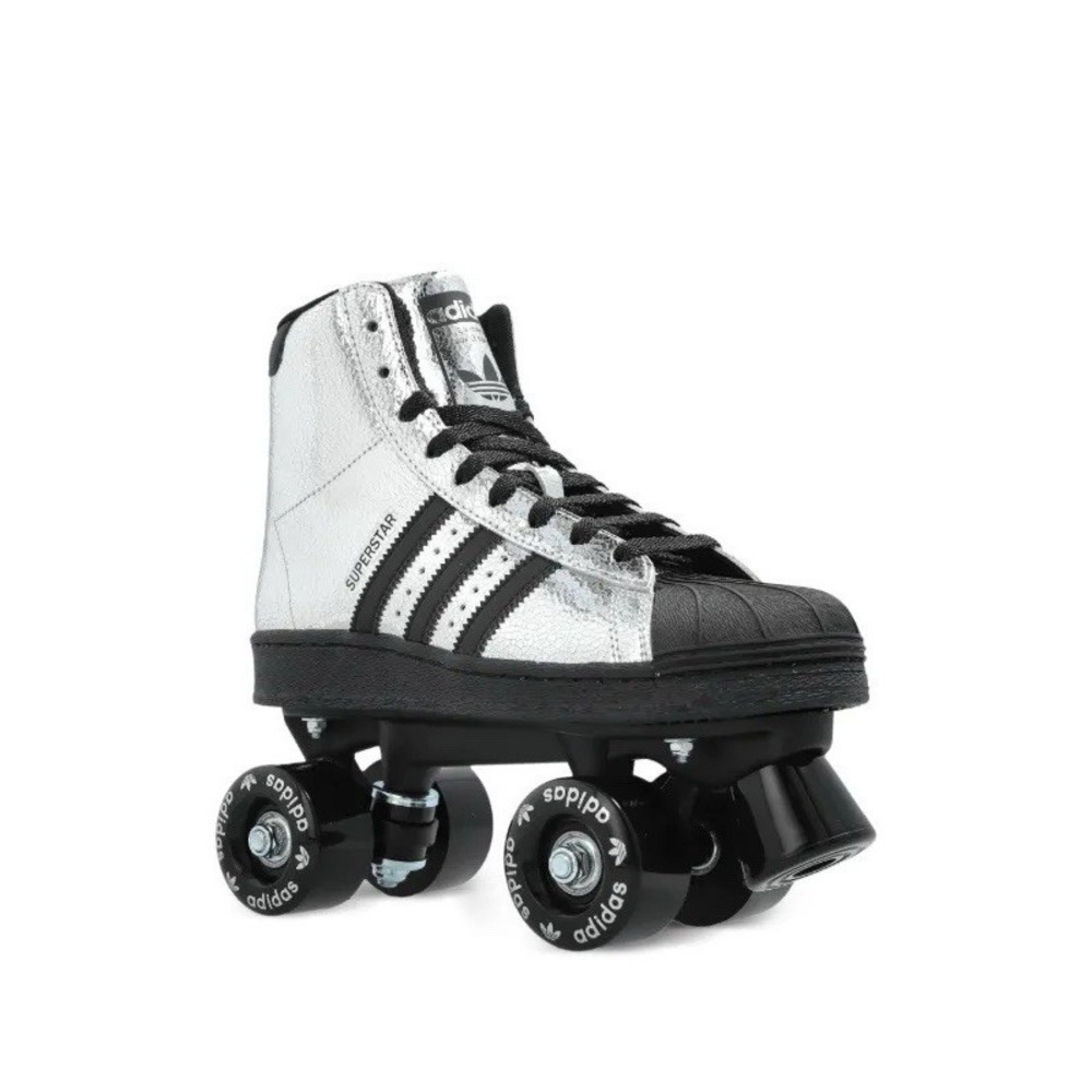 Adidas Superstar 82 Women's Size 6.5 Silver Metallic/Black Roller Skate JH5522 - Picture 2 of 7